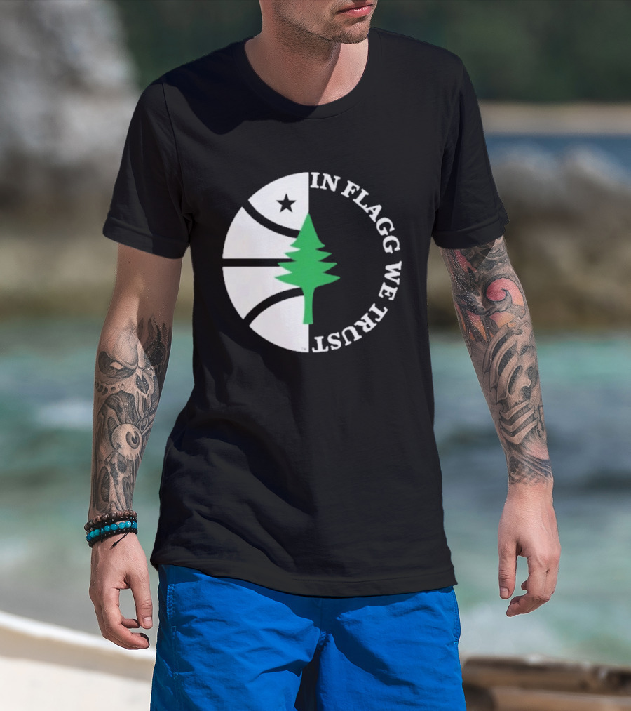 In Flagg We Trust Dallas Mavericks Pine Tree Basketball Star T-Shirt