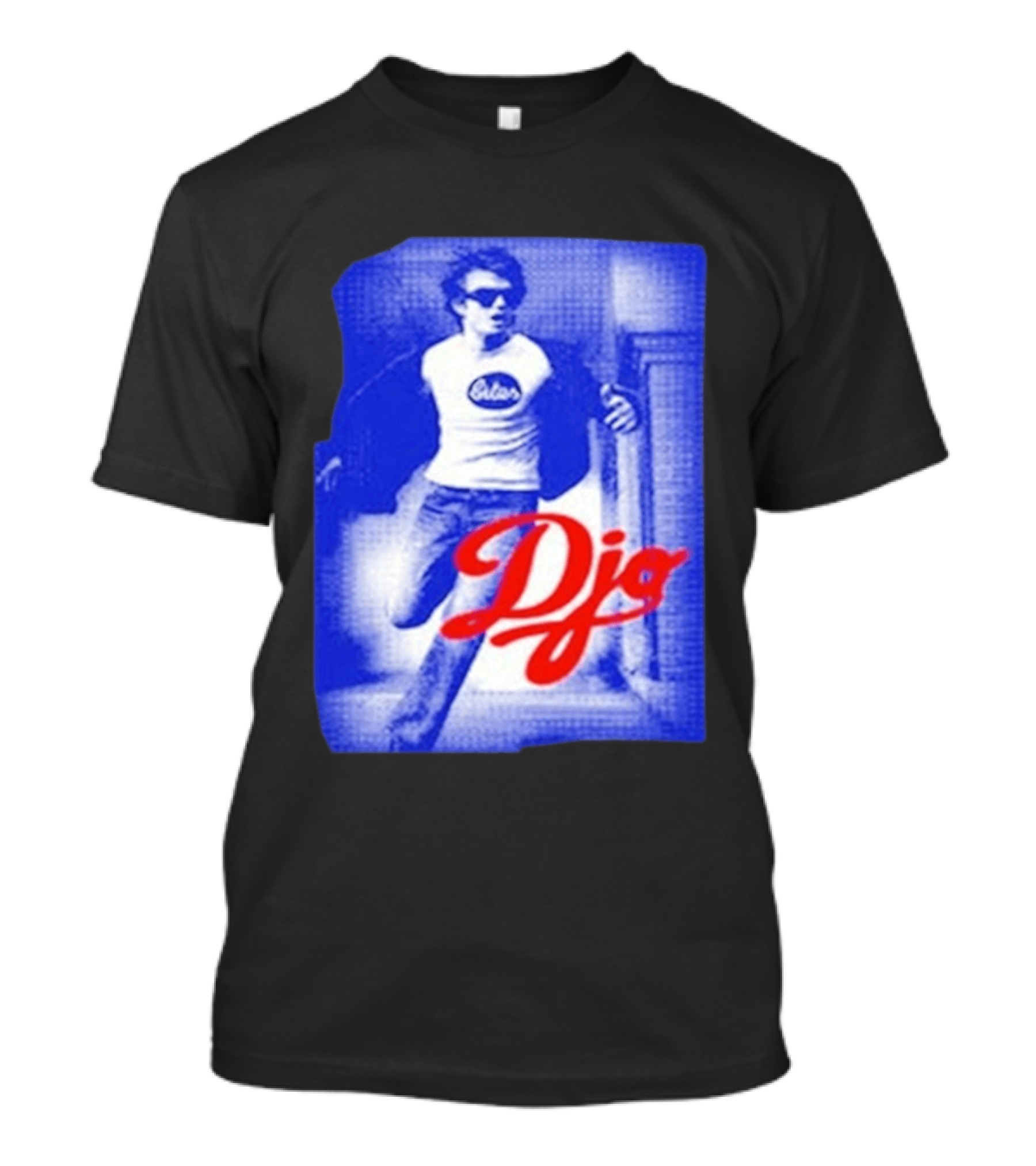 DJO Oficial Tienda Lollapalooza Estilo Vintage Azul Rojo T-Shirt