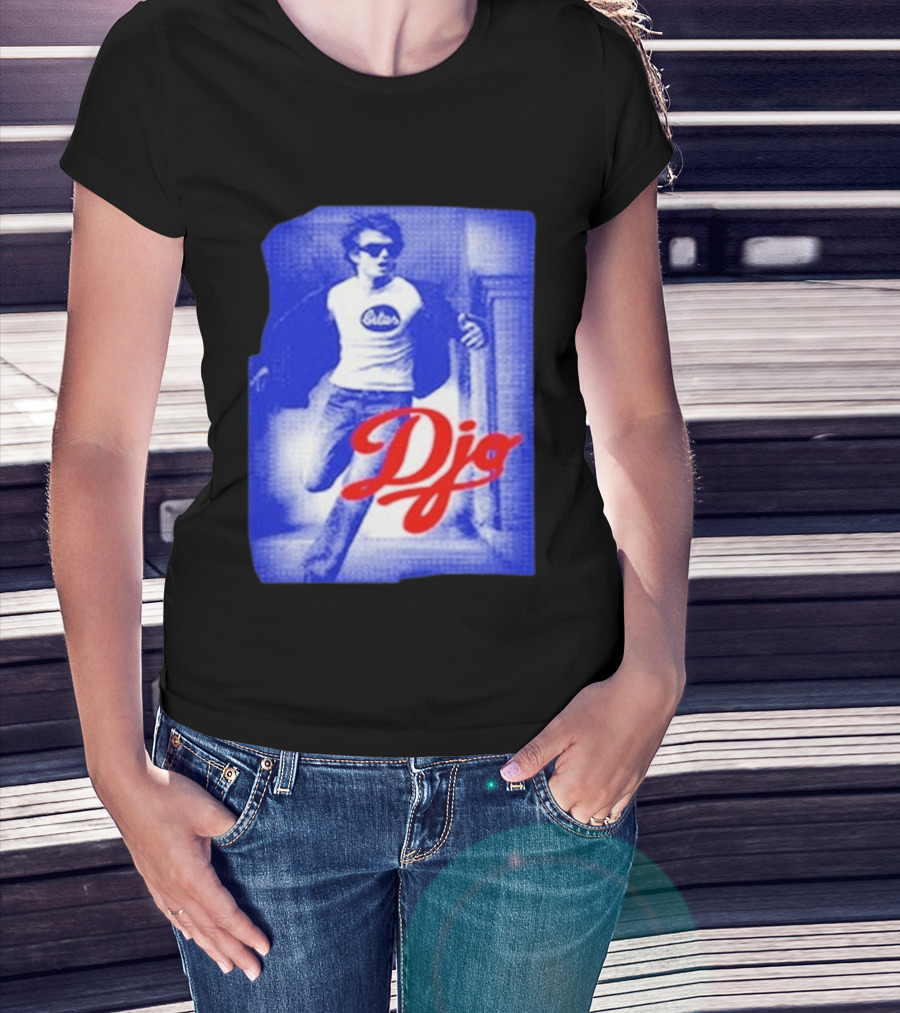 DJO Oficial Tienda Lollapalooza Estilo Vintage Azul Rojo T-Shirt