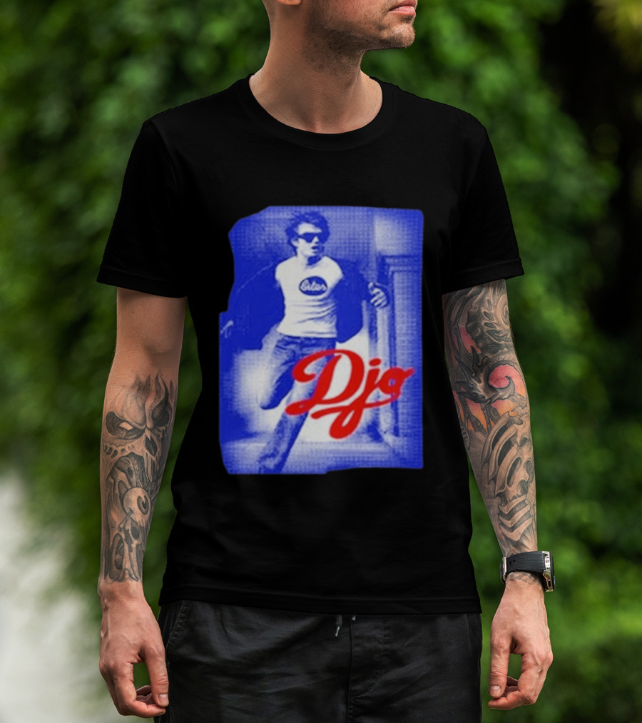 DJO Oficial Tienda Lollapalooza Estilo Vintage Azul Rojo T-Shirt
