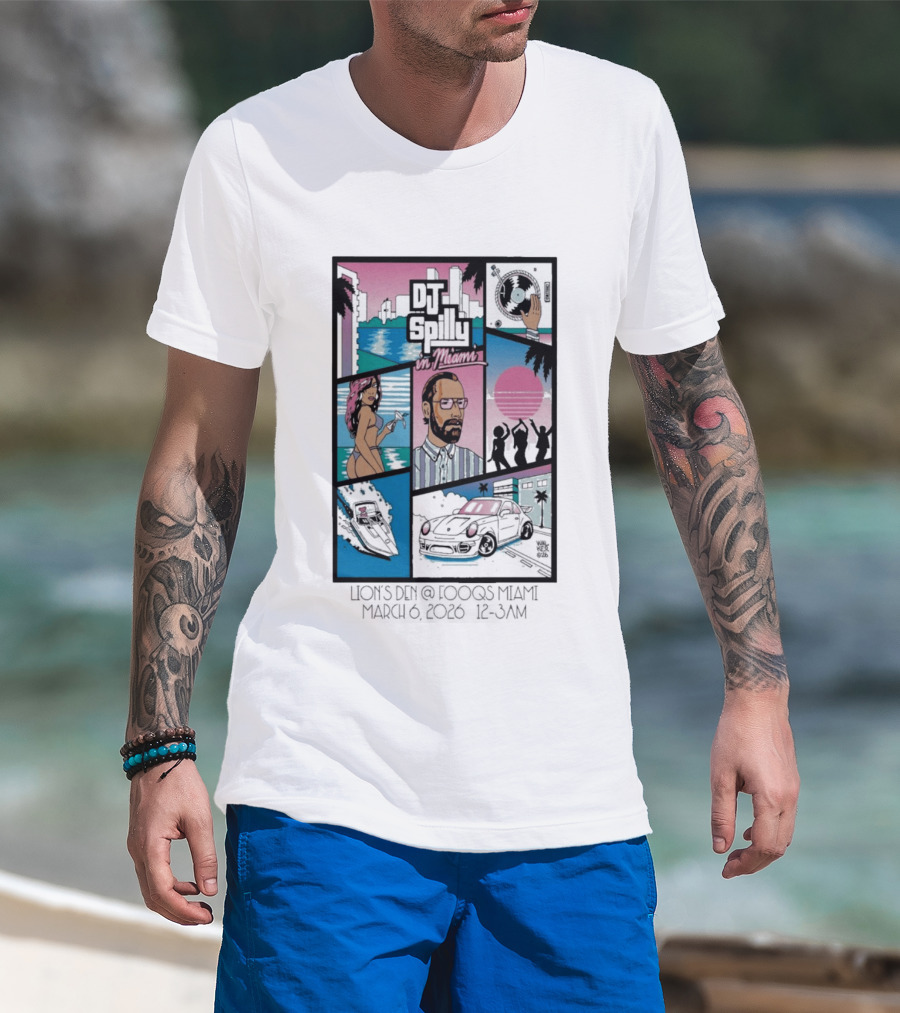 DJ Spilly In Miami March 6 2026 Iconic Nightlife Vibes T-Shirt
