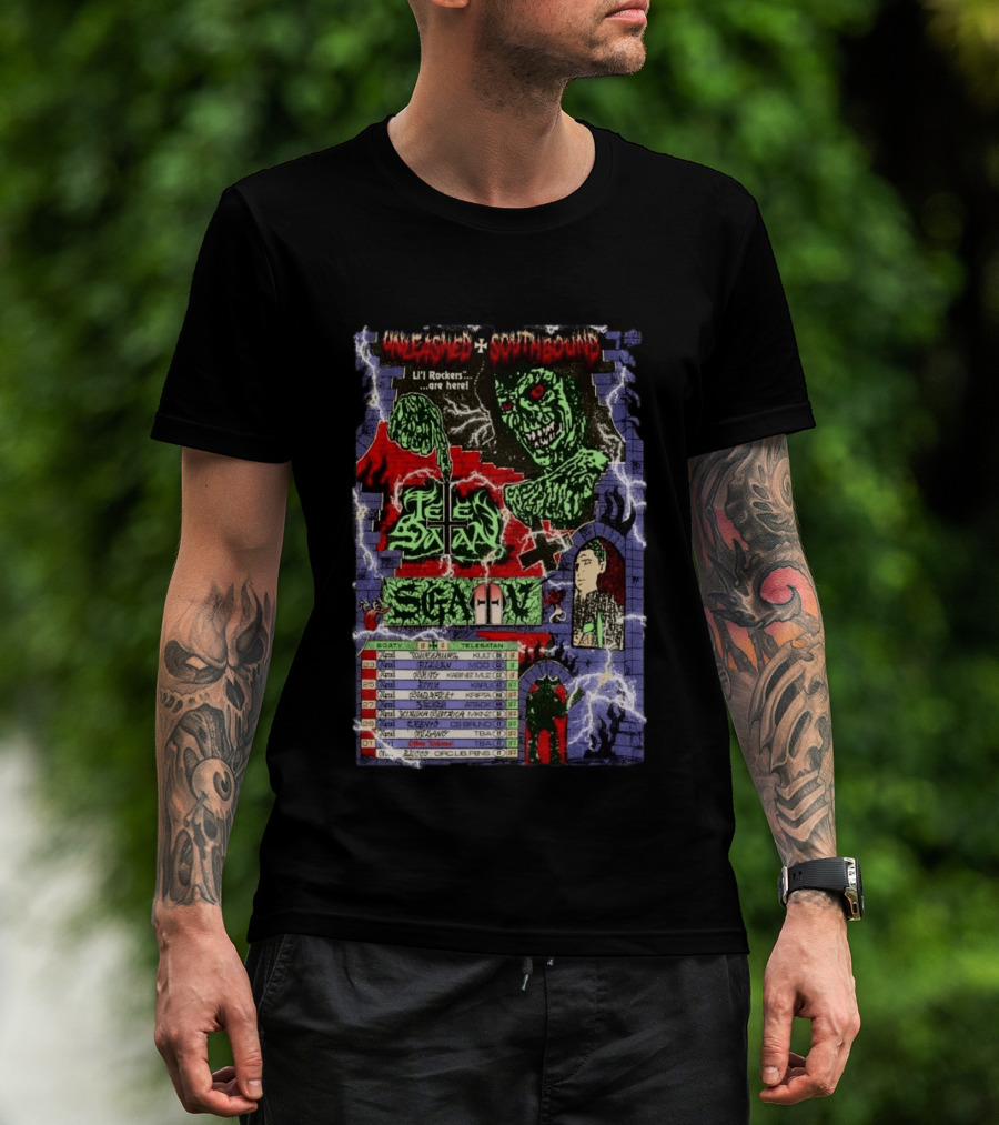 Unleashed Southbound Telesatan Tour 2026 Lil' Rockers Scary Dates T-Shirt
