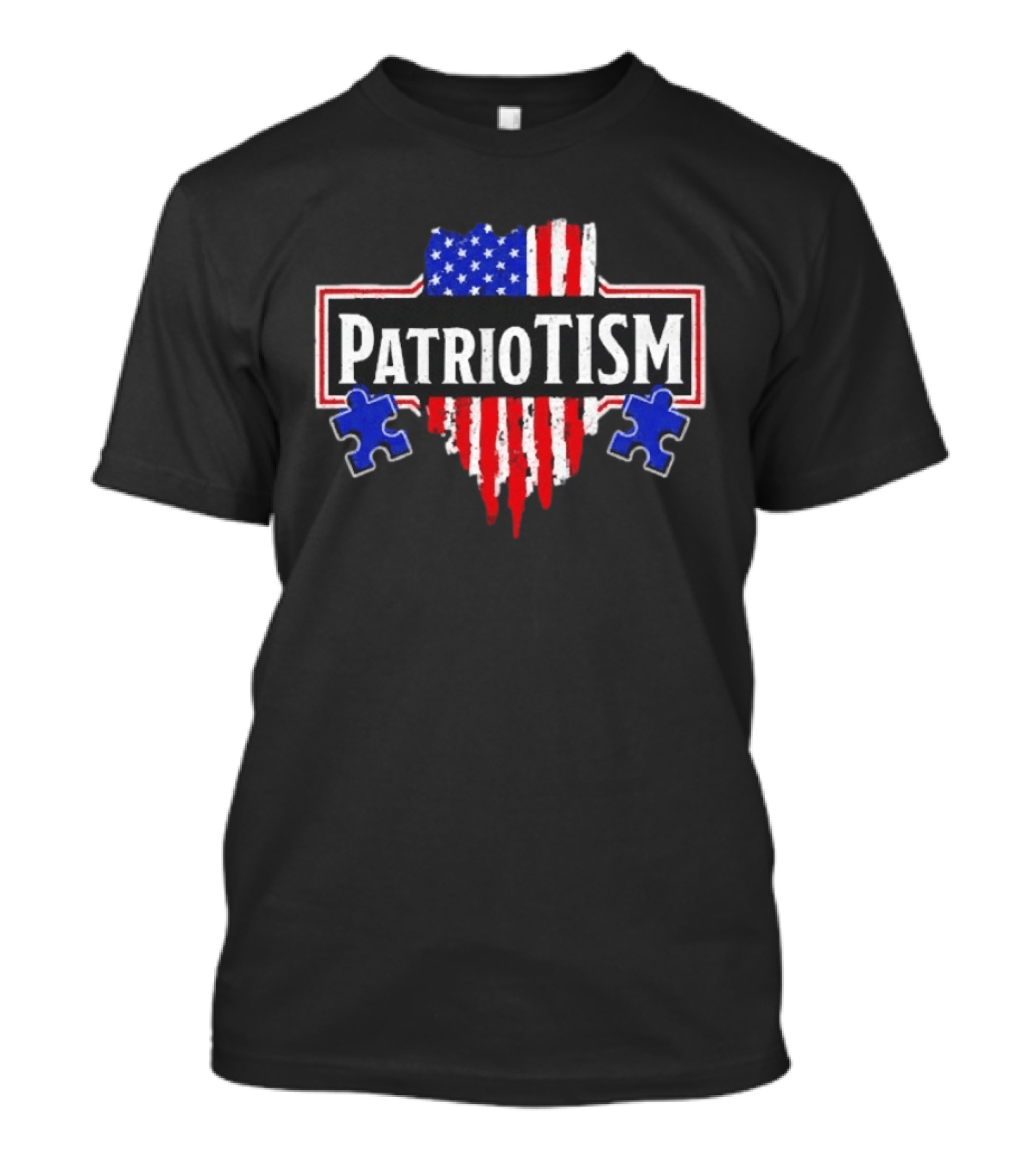 Patriotism American Flag Heart Puzzle Pieces T-Shirt