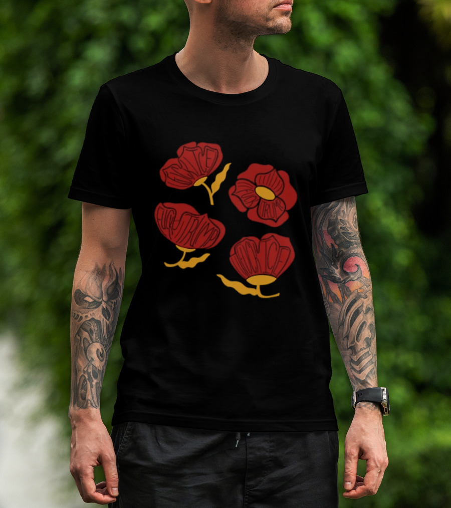 Red Poppy Floral Fuck Trump T-Shirt