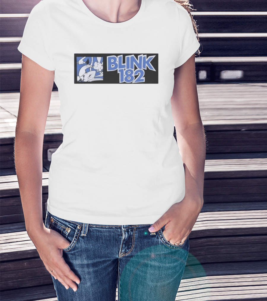 Blink 182 Limited Edition Blue White Cartoon Art 25 Box T-Shirt