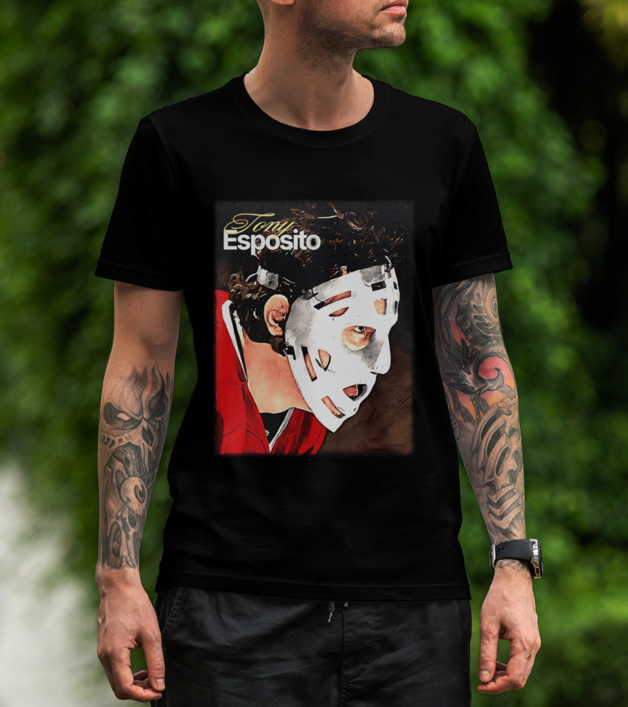 Tony Esposito Chicago Blackhawks NHL Mask Retro Hockey T-Shirt