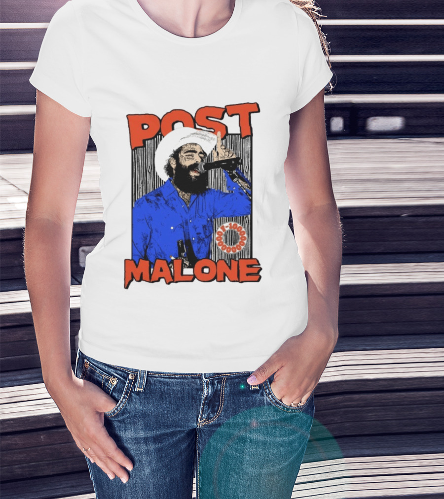 Post Malone Western Cowboy Singer Music Performance T-Shirt