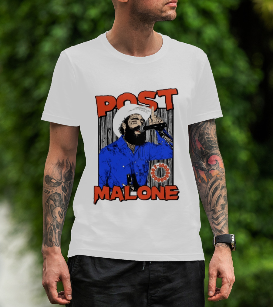 Post Malone Western Cowboy Singer Music Performance T-Shirt