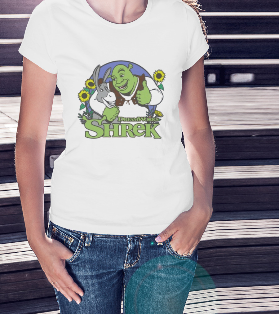 Shrek Donkey Thumbs Up Sunflowers DreamWorks T-Shirt