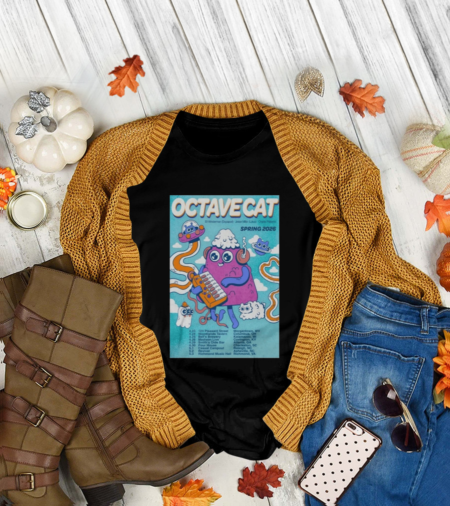 Octave Cat Tour 2026 Eli Winderman Jesse Miller Charlie Patierno T-Shirt