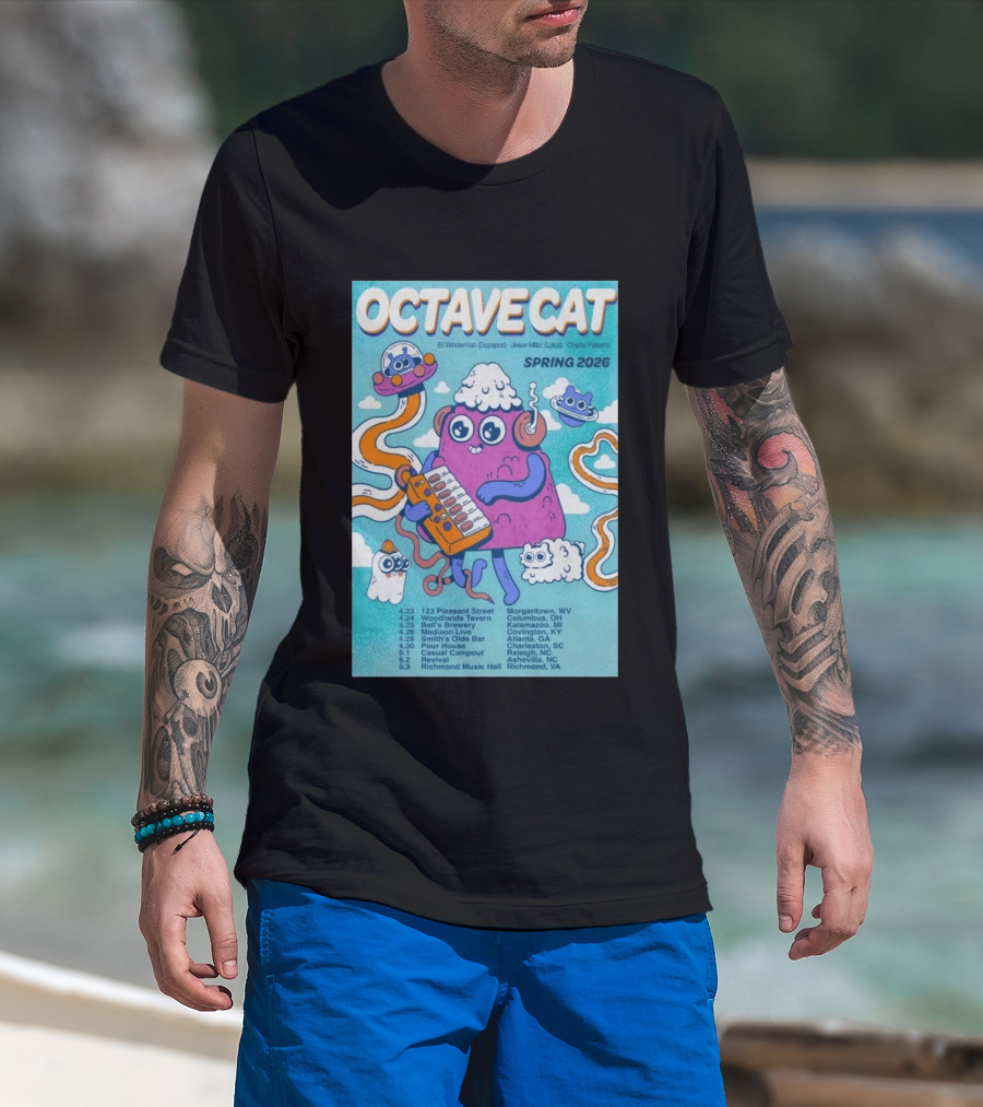 Octave Cat Tour 2026 Eli Winderman Jesse Miller Charlie Patierno T-Shirt
