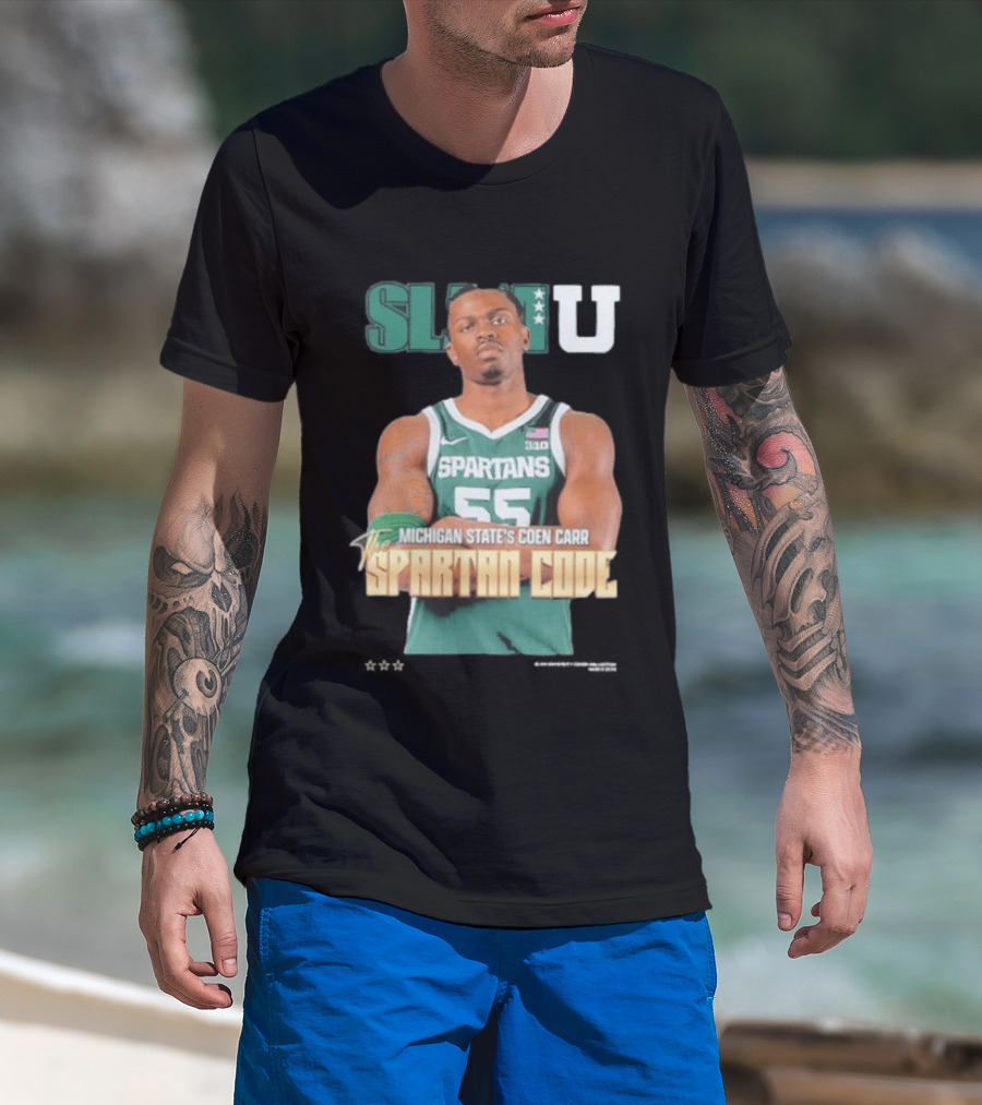 SLAMU Michigan State Spartans Coen Carr The Spartan Code T-Shirt