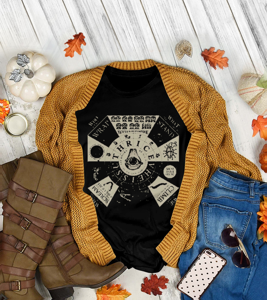 Thrice Vheissu Album Cover with Music Symbols and Mechanical Details T-Shirt
