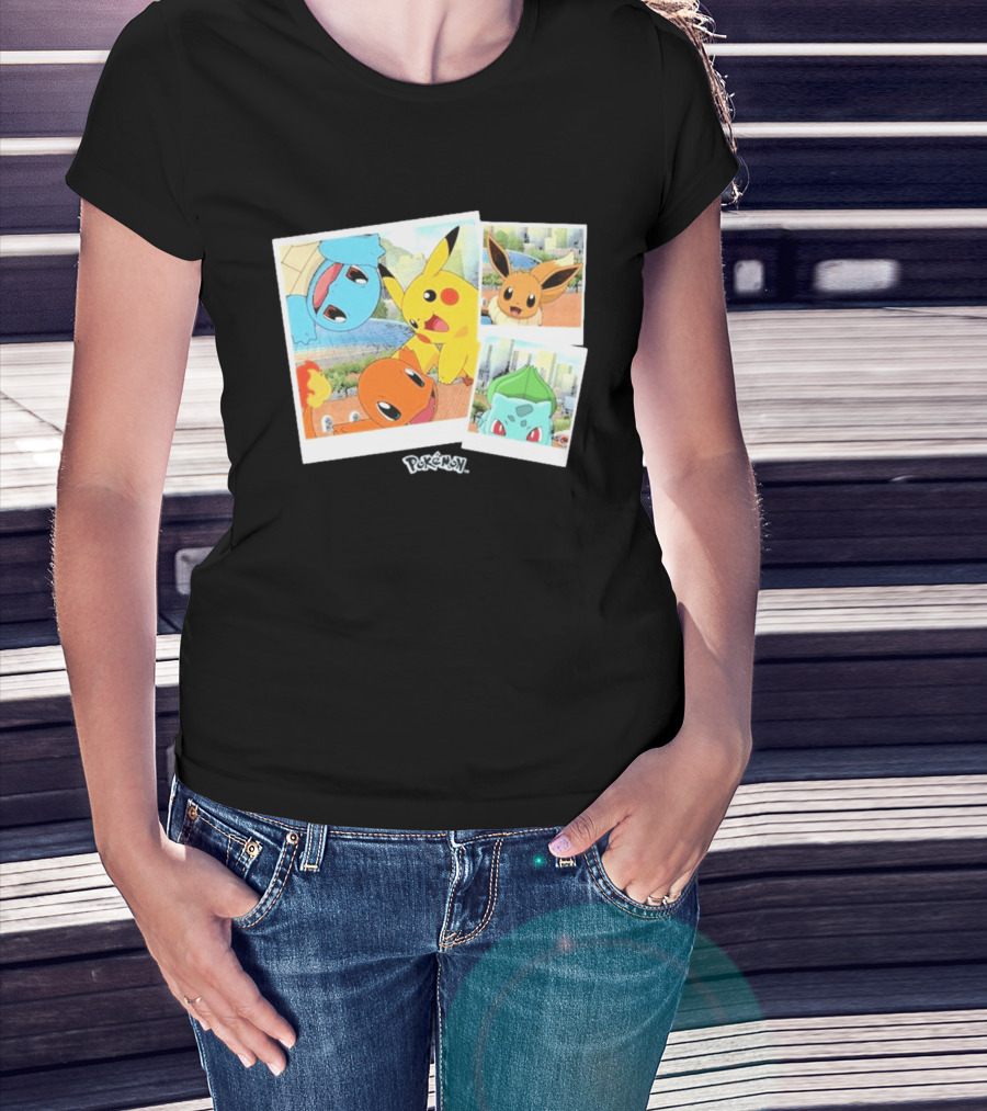 Pokemon Squirtle Pikachu Charmander Waterfront Adventure T-Shirt