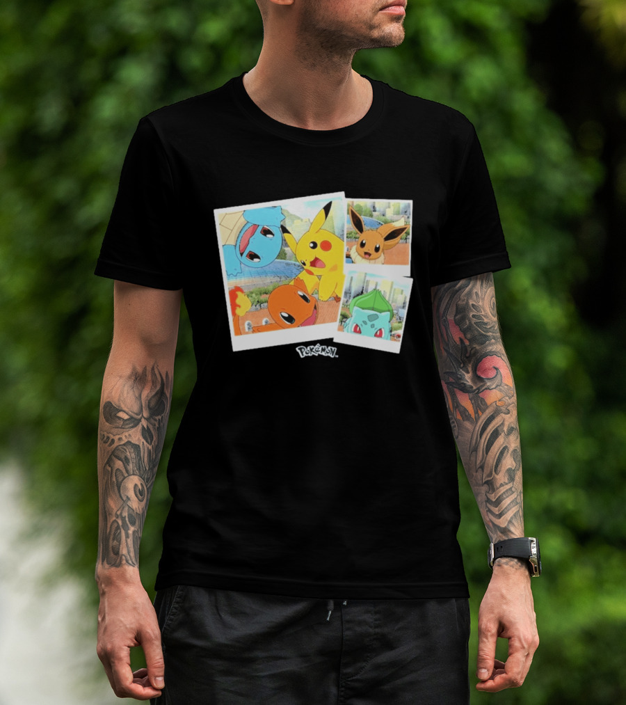 Pokemon Squirtle Pikachu Charmander Waterfront Adventure T-Shirt
