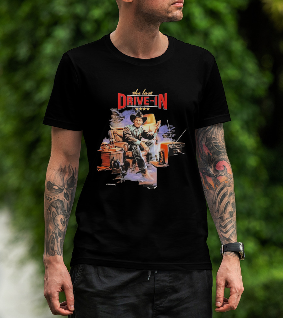The Last Drive In Cowboy Host With Retro TV And Classic Horror Vibes T-Shirt