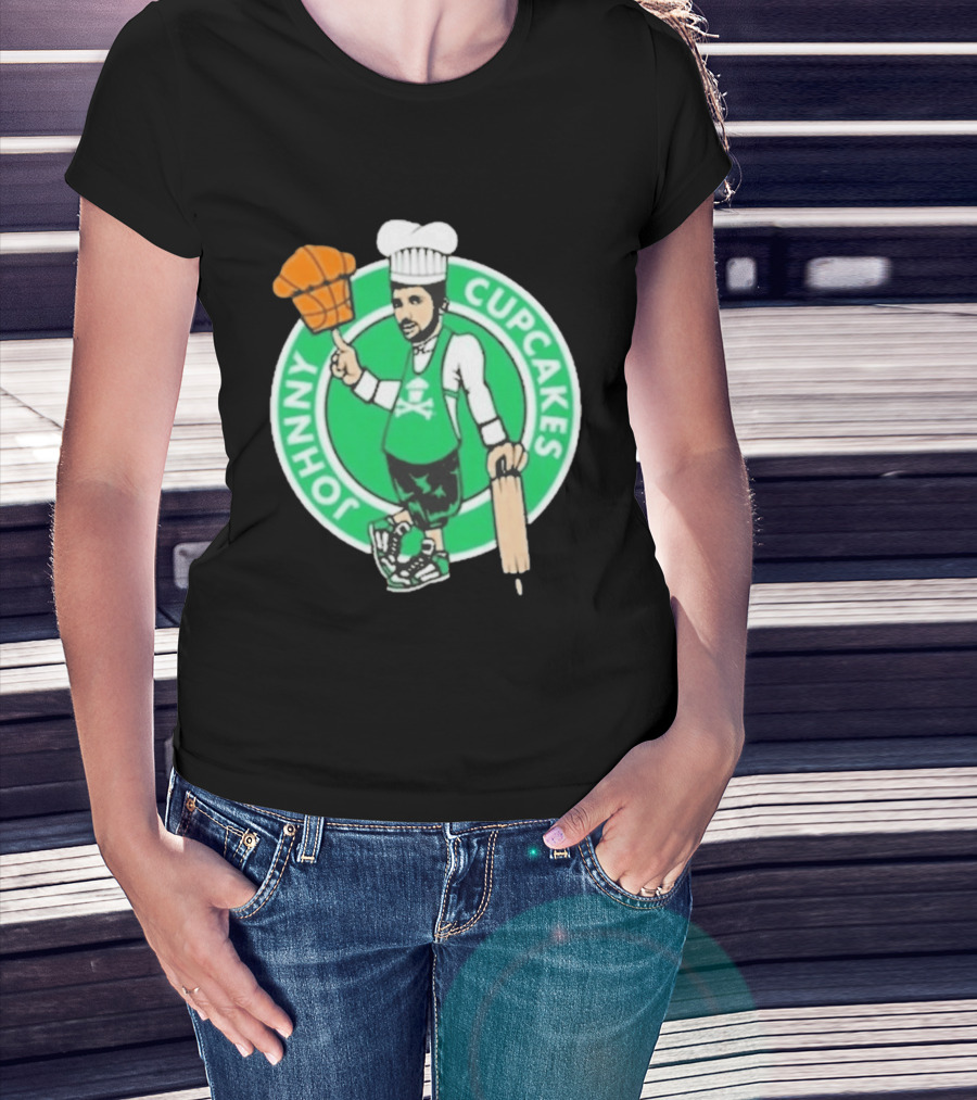 Johnny Cupcakes Chef Basketball Player With Rolling Pin And Basketball Cupcake T-Shirt