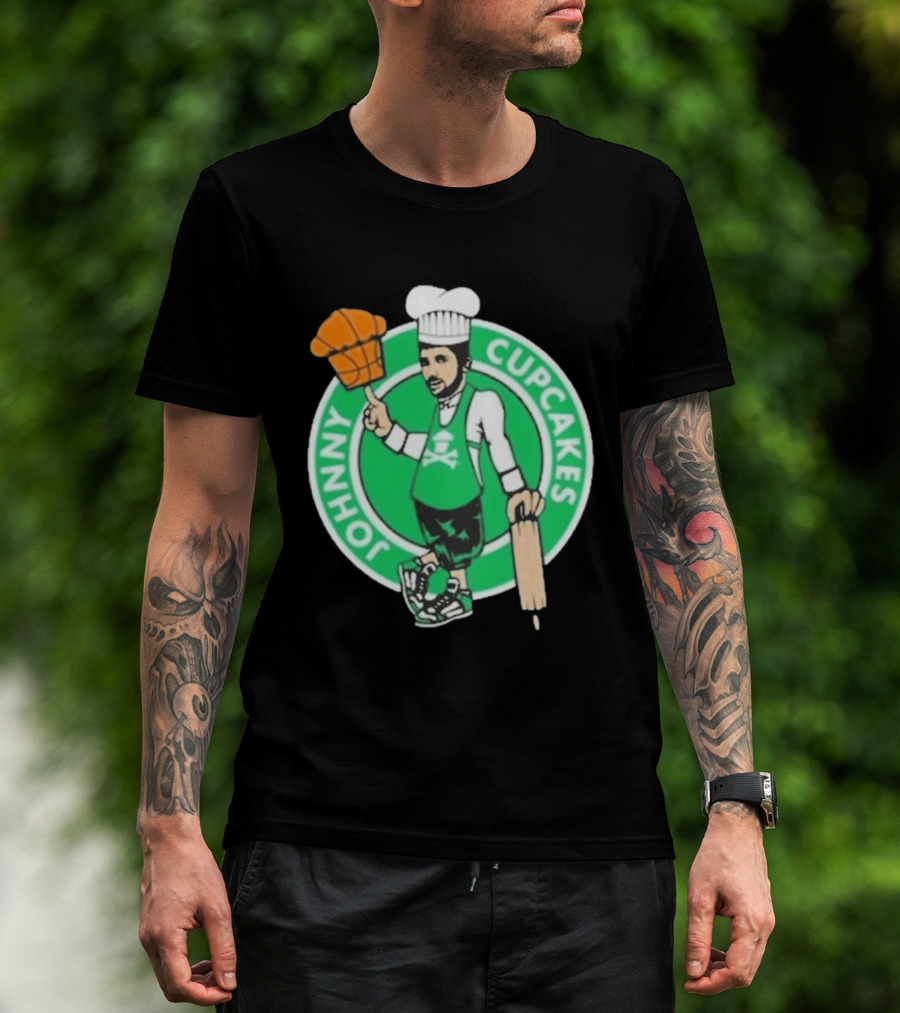 Johnny Cupcakes Chef Basketball Player With Rolling Pin And Basketball Cupcake T-Shirt