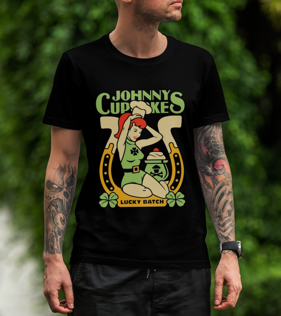 Johnny Cupcakes Lucky Batch Pin Up Girl Horseshoe T-Shirt