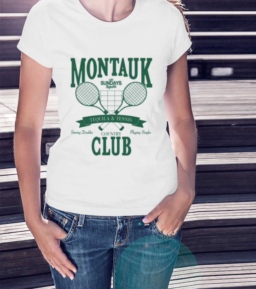 Montauk Country Club Tequila Lovers Serving Doubles Playing Singles T-Shirt