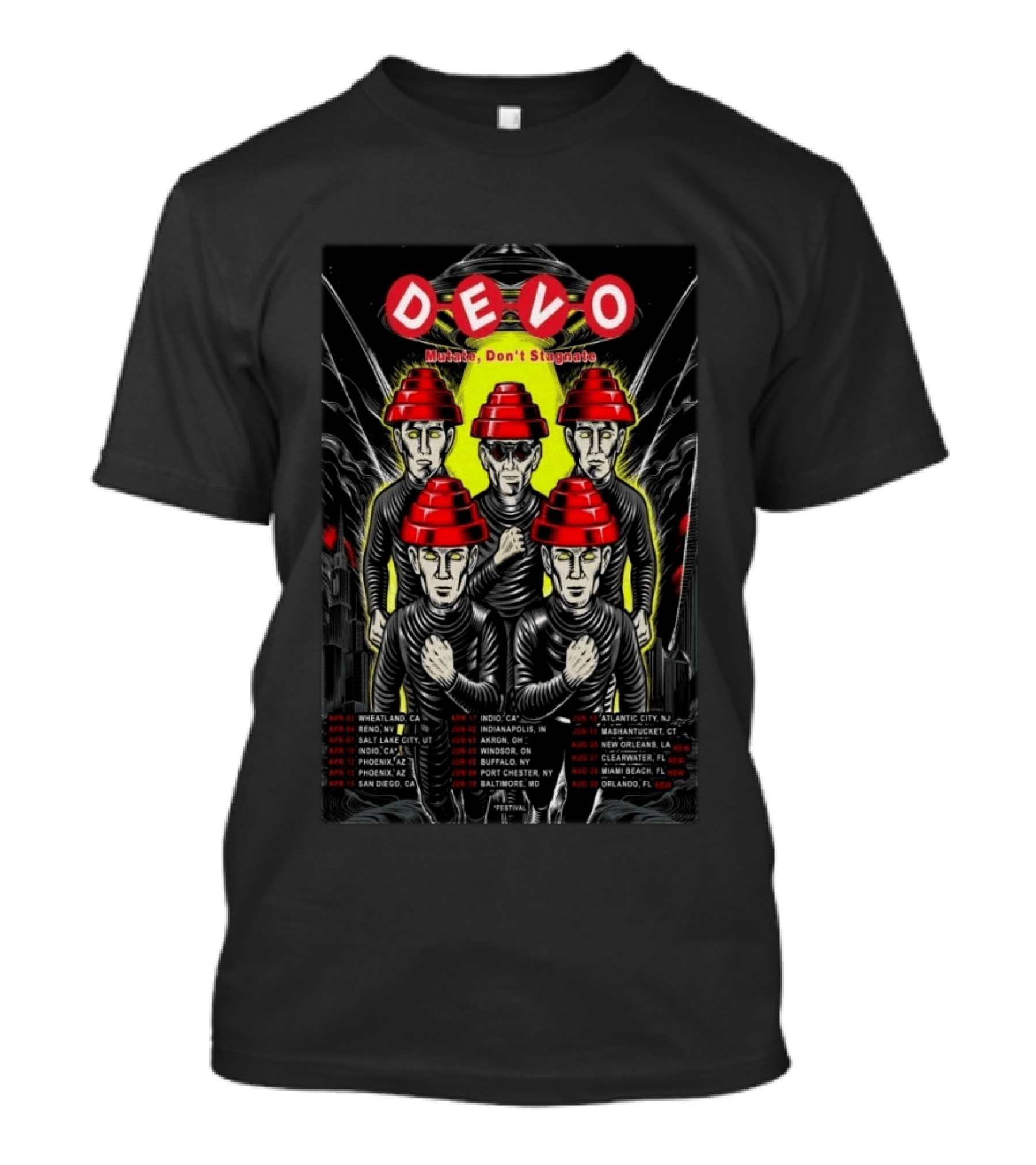 DEVO Mutate Don't Stagnate Summer Tour 2026 Dates And Locations T-Shirt