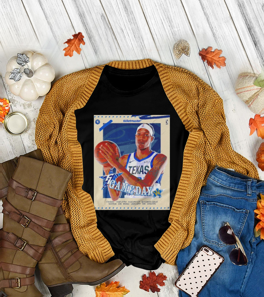 Jamarion Sharp Texas Legends Game Day March 27 Santa Cruz NBA Roku UEN APP MAVSTV T-Shirt