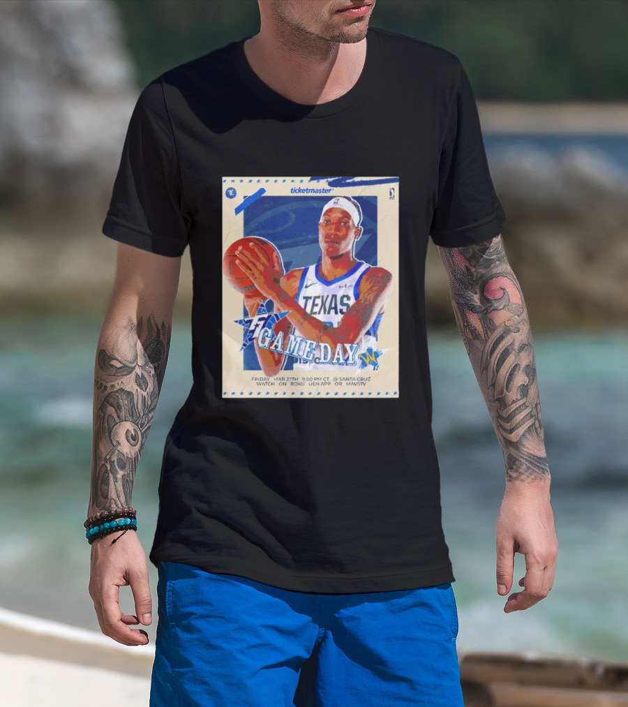 Jamarion Sharp Texas Legends Game Day March 27 Santa Cruz NBA Roku UEN APP MAVSTV T-Shirt