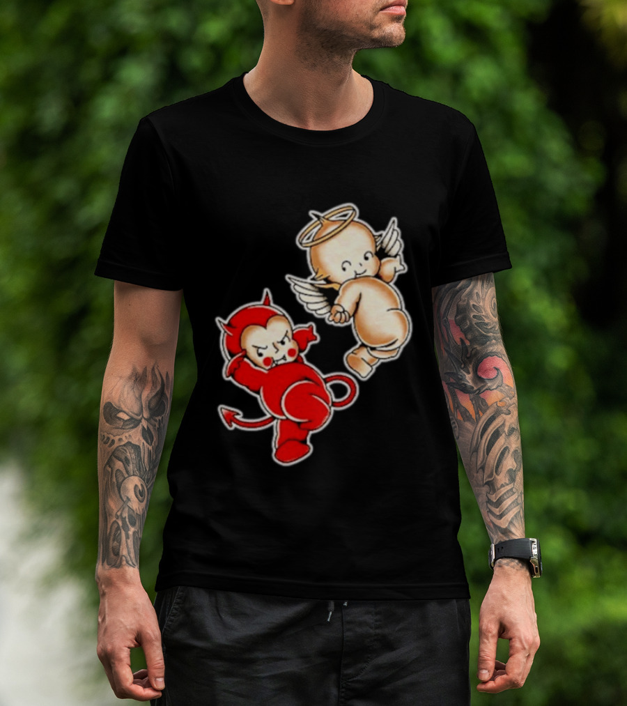 Kewpie Baby Devil Angel Cherubs Vintage Style Cute Cartoon Characters T-Shirt