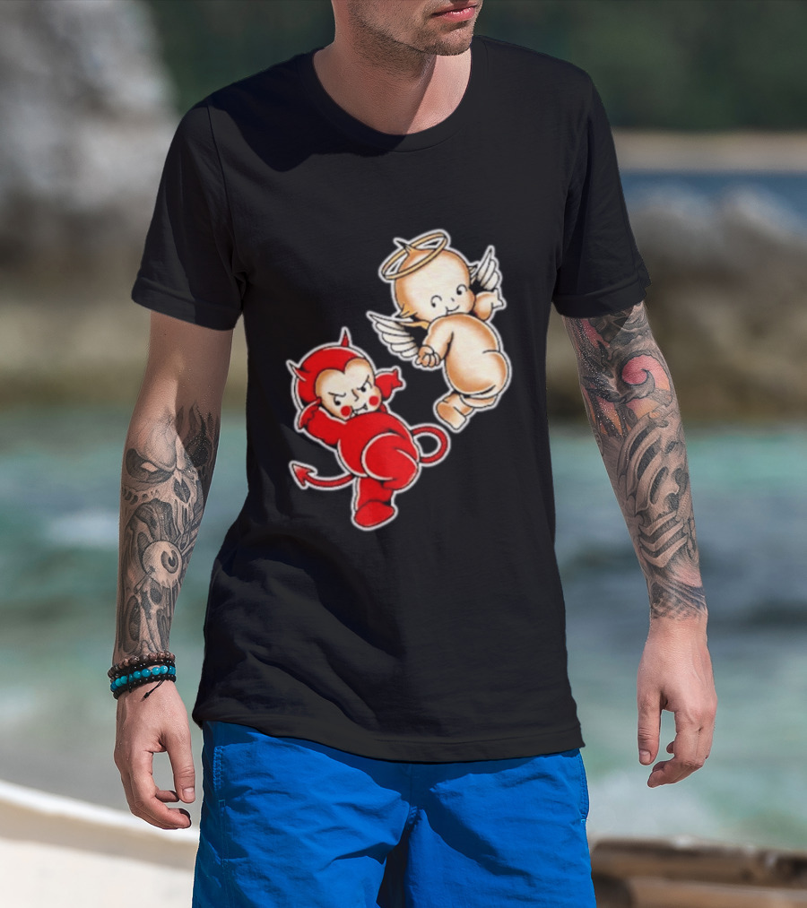 Kewpie Baby Devil Angel Cherubs Vintage Style Cute Cartoon Characters T-Shirt