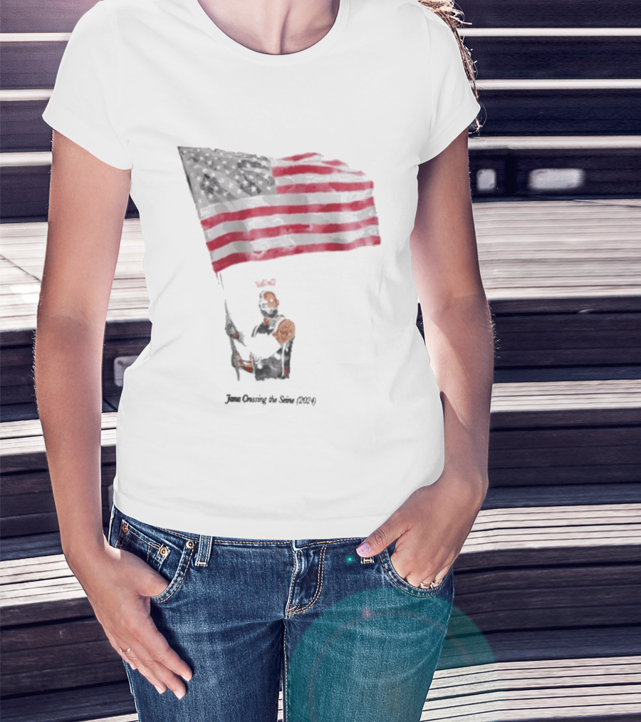 James Crossing The Seine 2024 American Flag T-Shirt