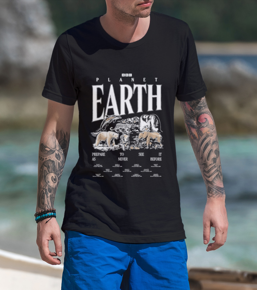 Bbc Earth Teemill Planet Earth Wildlife Protect Nature See Wonders T-Shirt