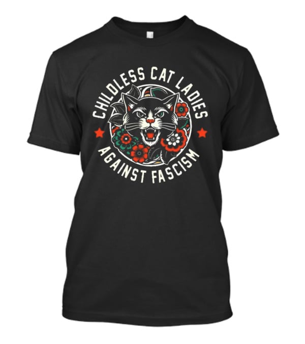 Childless Cat Ladies Against Fascism Harris For President 2024 T-Shirt