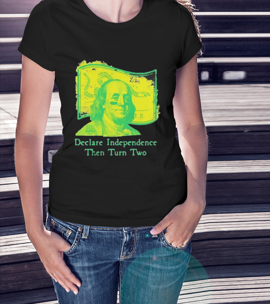 Declare Independence Then Turn Two Benjamin Franklin Join Or Die Snake Flag T-Shirt