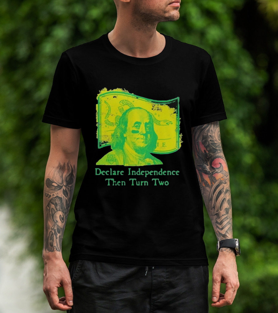 Declare Independence Then Turn Two Benjamin Franklin Join Or Die Snake Flag T-Shirt