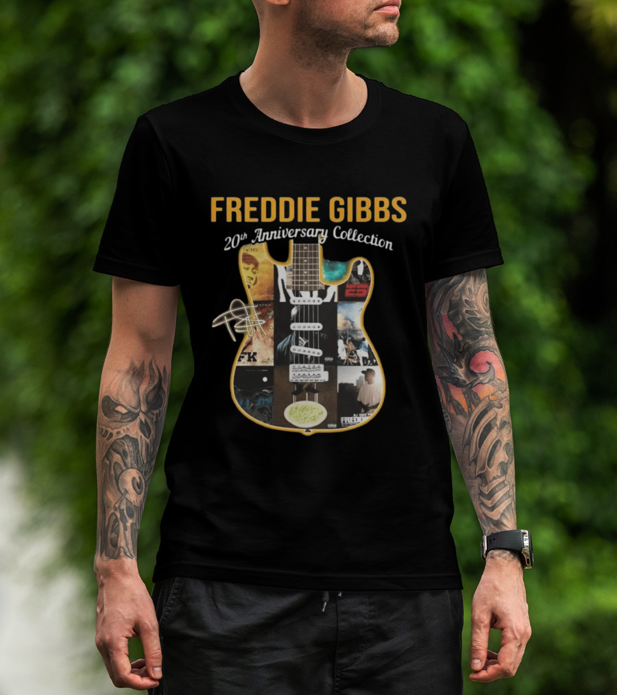 Freddie Gibbs 20th Anniversary Collection Guitar Album T-Shirt