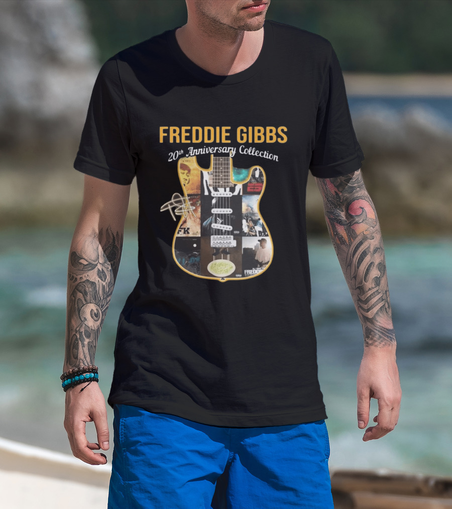 Freddie Gibbs 20th Anniversary Collection Guitar Album T-Shirt
