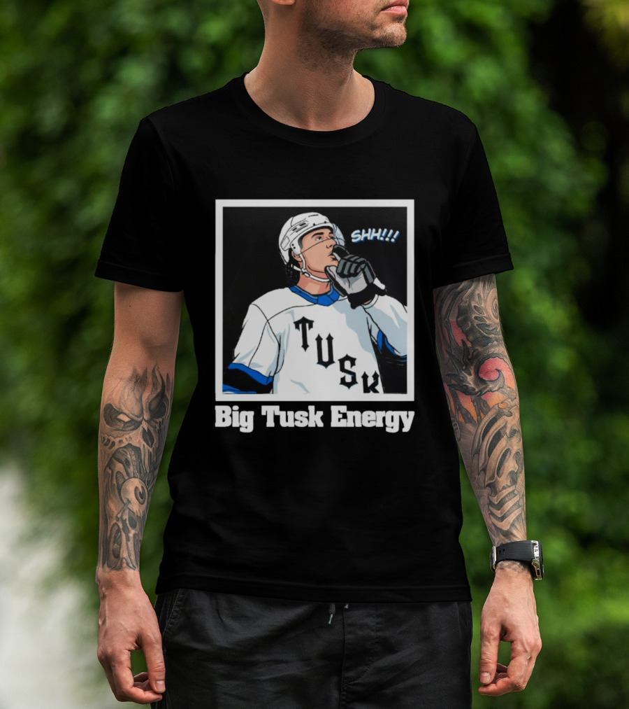 Big Tusk Energy Hockey Shhh Tusk Player White Uniform T-Shirt