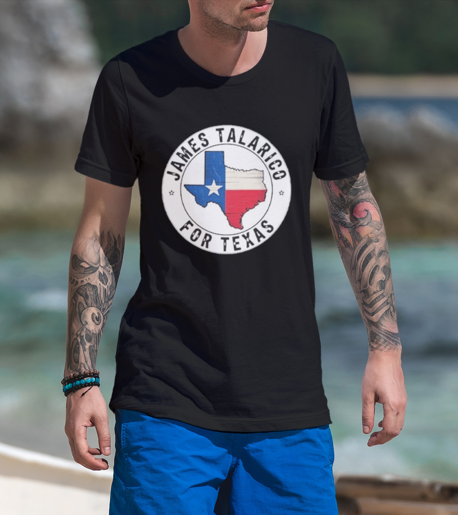 James Talarico For Texas 2026 Texas State Flag Map T-Shirt