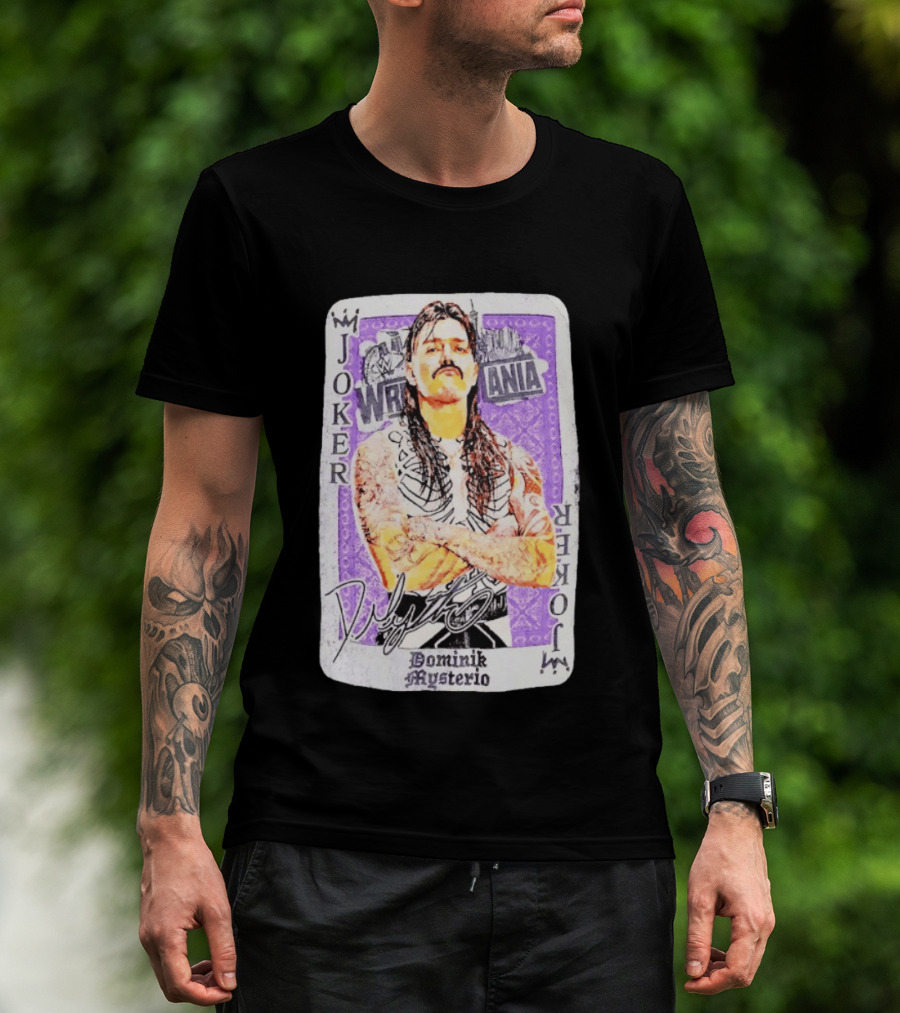 WWE WrestleMania Joker Card Dominik Mysterio T-Shirt