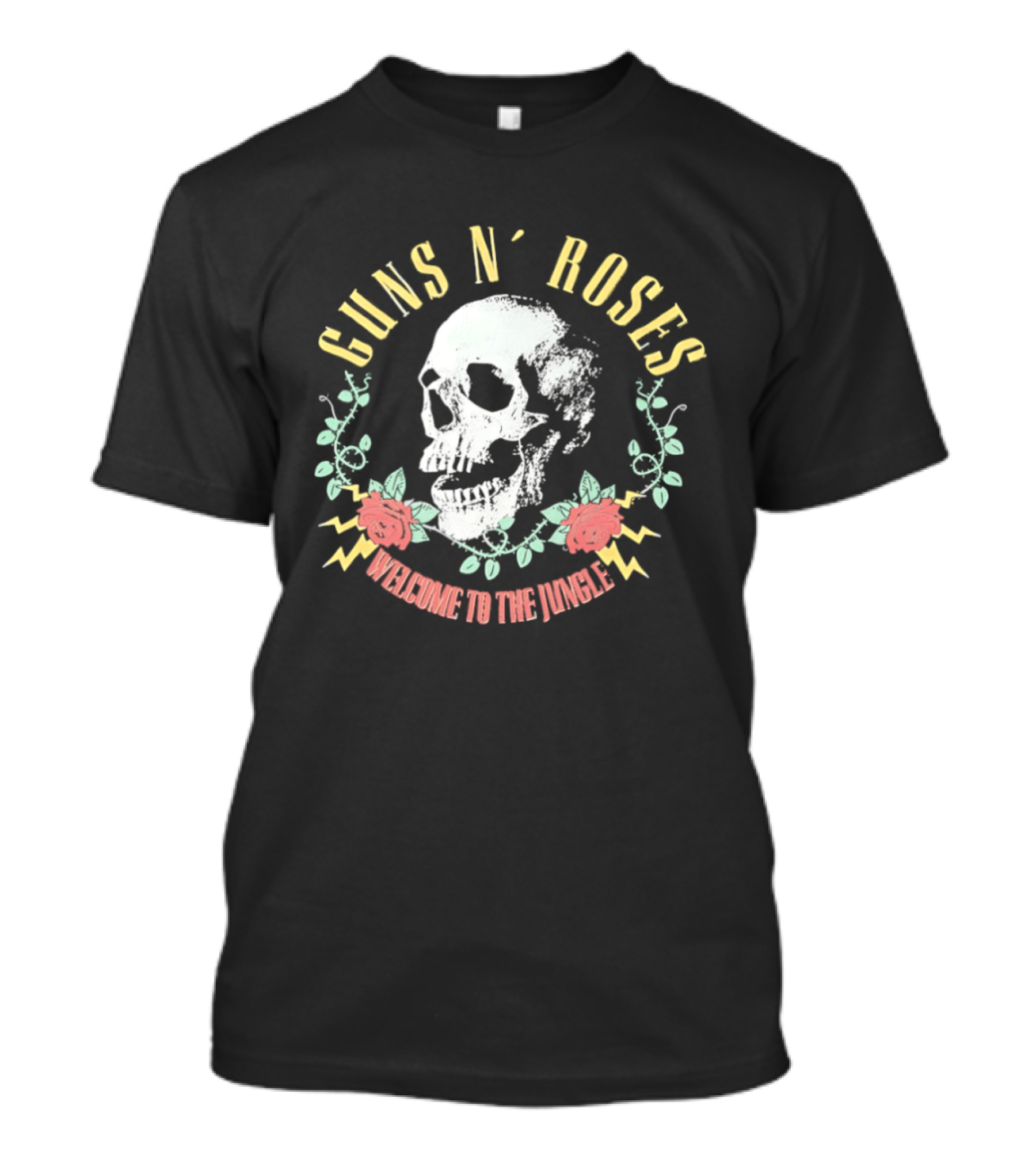Guns N' Roses Skull Welcome To The Jungle Roses T-Shirt