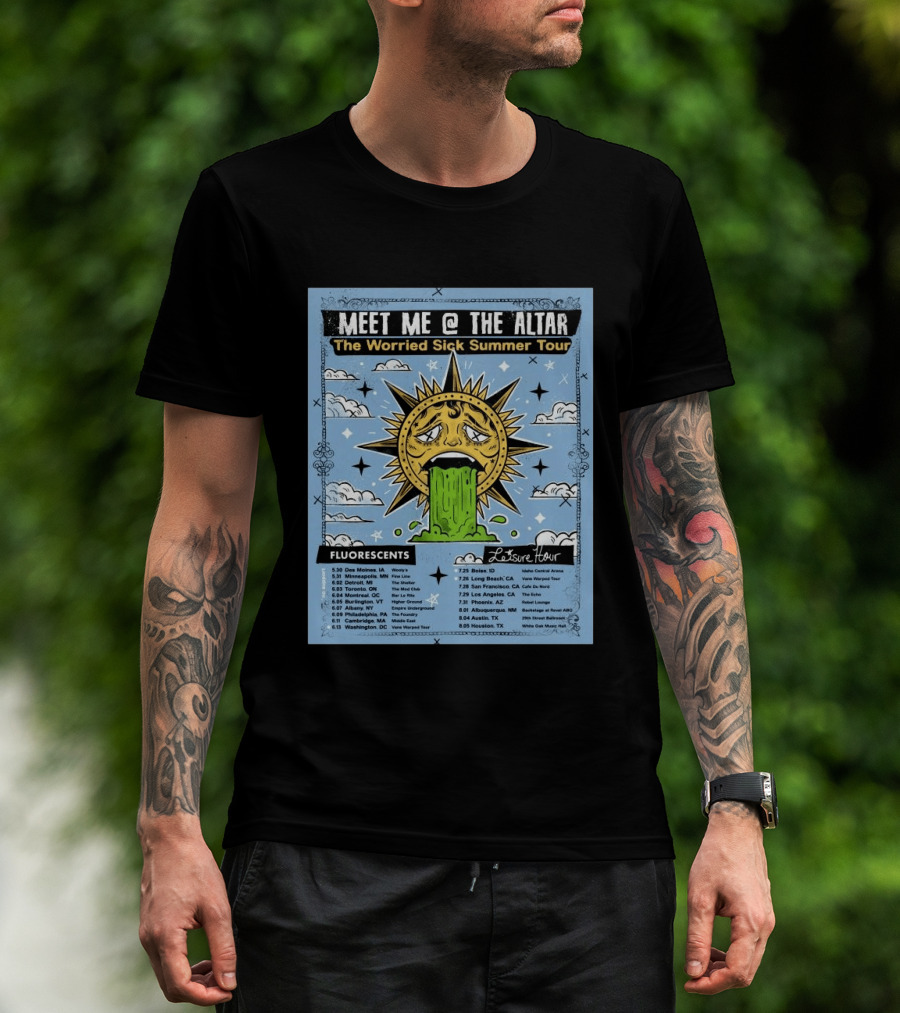 Meet Me @ The Altar The Worried Sick Summer Tour 2026 Dates Fluorescents Leisure Hour T-Shirt