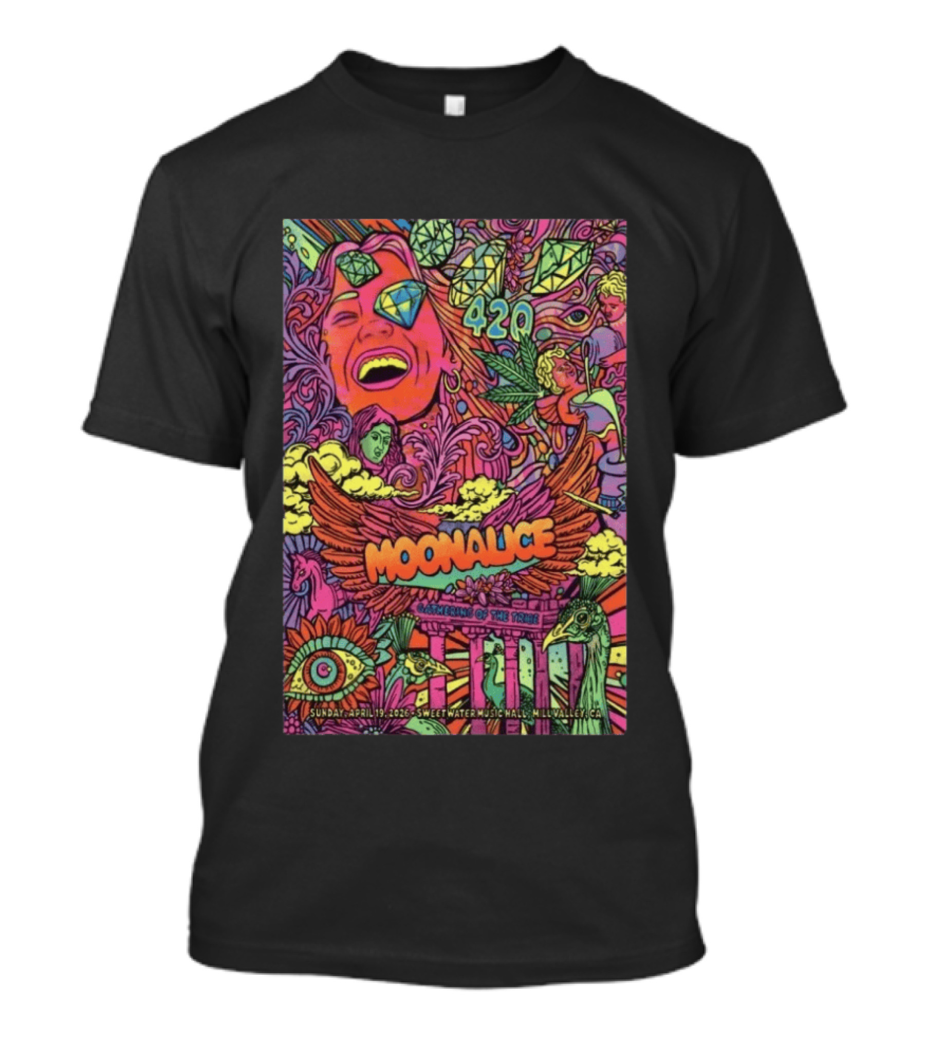 Moonalice 420 Gathering Of The Tribe April 19 2026 Sweetwater Music Hall Mill Valley CA T-Shirt