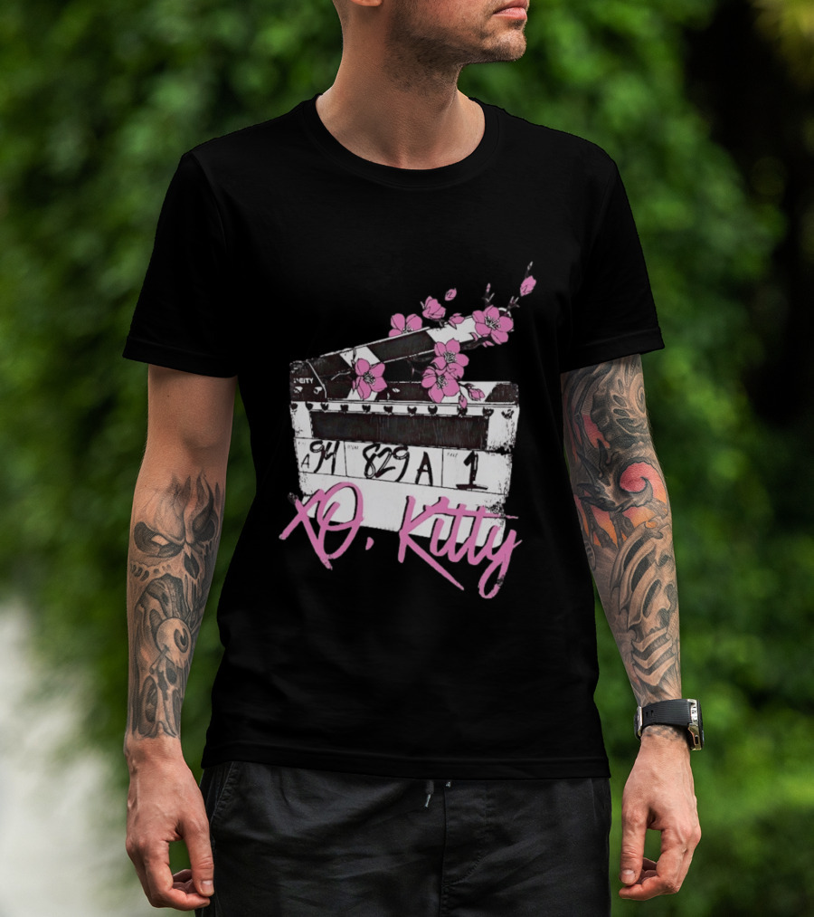 XO Kitty Film Clapperboard With Pink Flowers T-Shirt