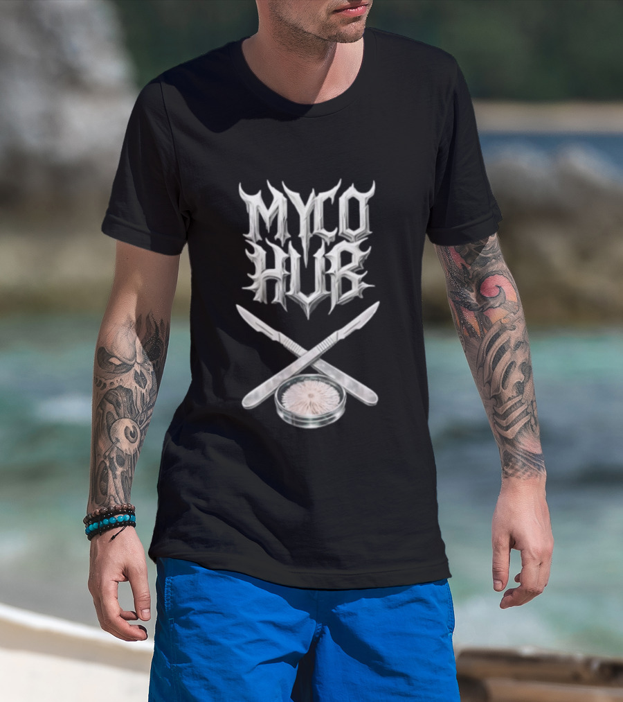 MYCO HUB Scalpel And Petri Dish Symbol Science T-Shirt