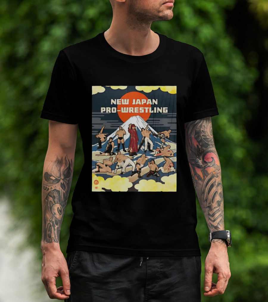 New Japan Pro Wrestling Wrestlers Mount Fuji T-Shirt