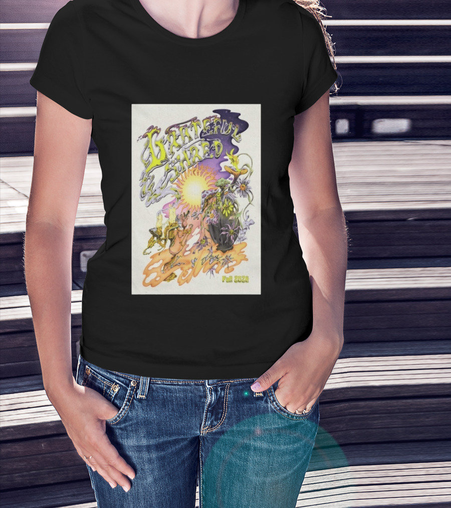 Grateful Shred Fall 2026 Psychedelic Sunflowers And Mushrooms Tour T-Shirt