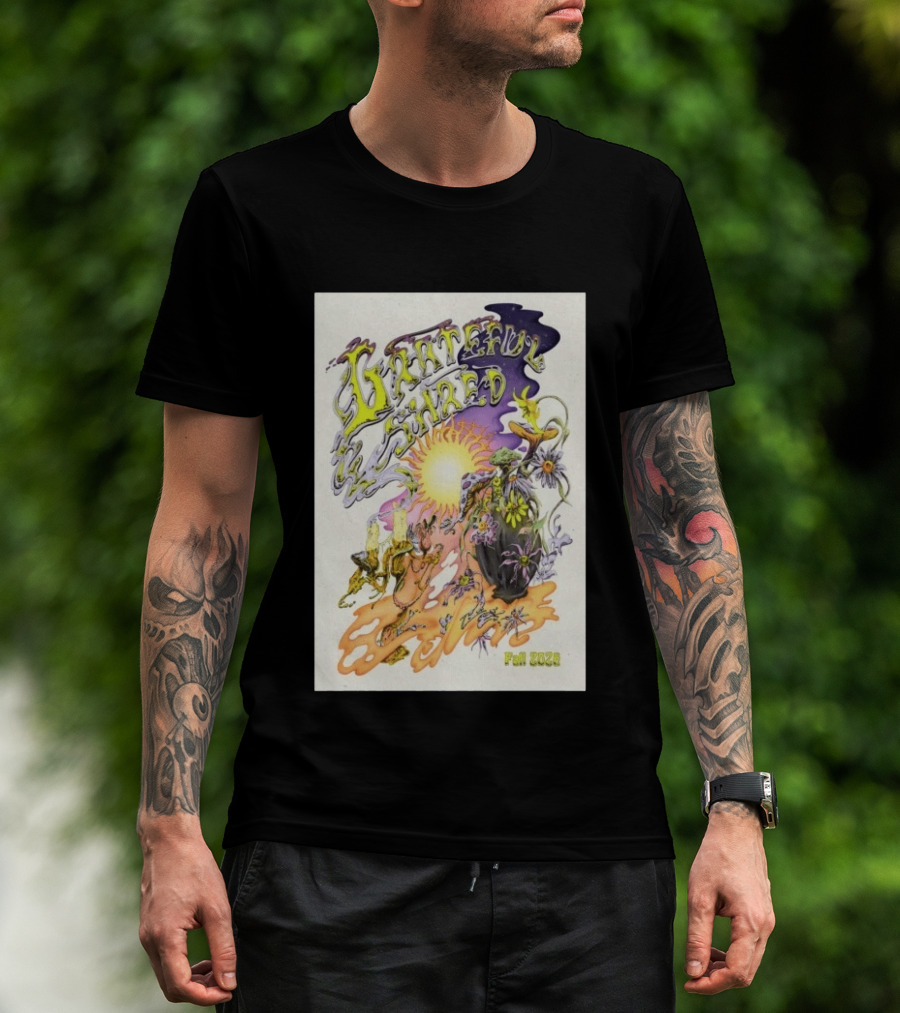 Grateful Shred Fall 2026 Psychedelic Sunflowers And Mushrooms Tour T-Shirt