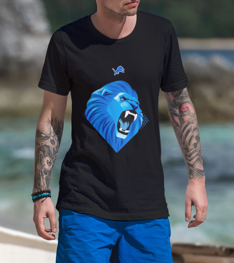 Team Youth Detroit Lions Roaring Blue Lion T-Shirt