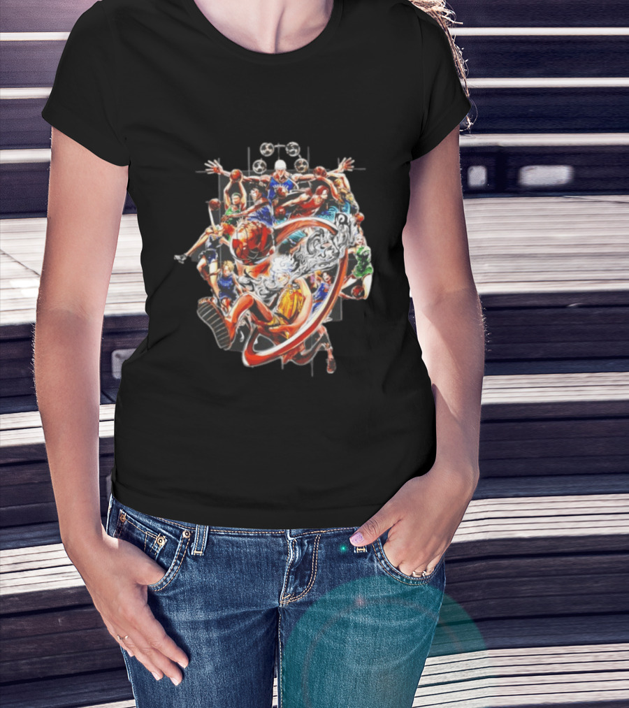 One Piece NBA Collaboration Luffy Zoro Slam Dunk Jump Festa Event T-Shirt