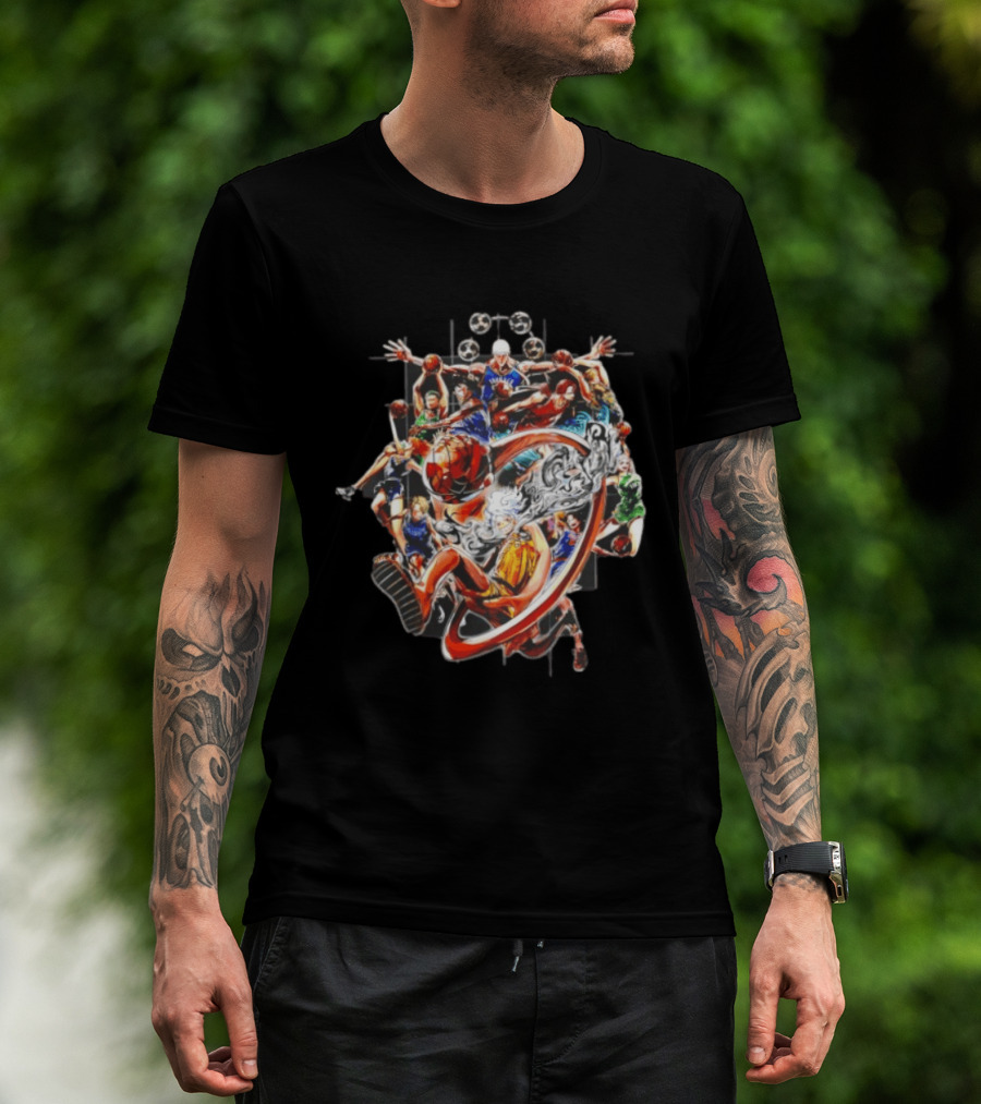 One Piece NBA Collaboration Luffy Zoro Slam Dunk Jump Festa Event T-Shirt